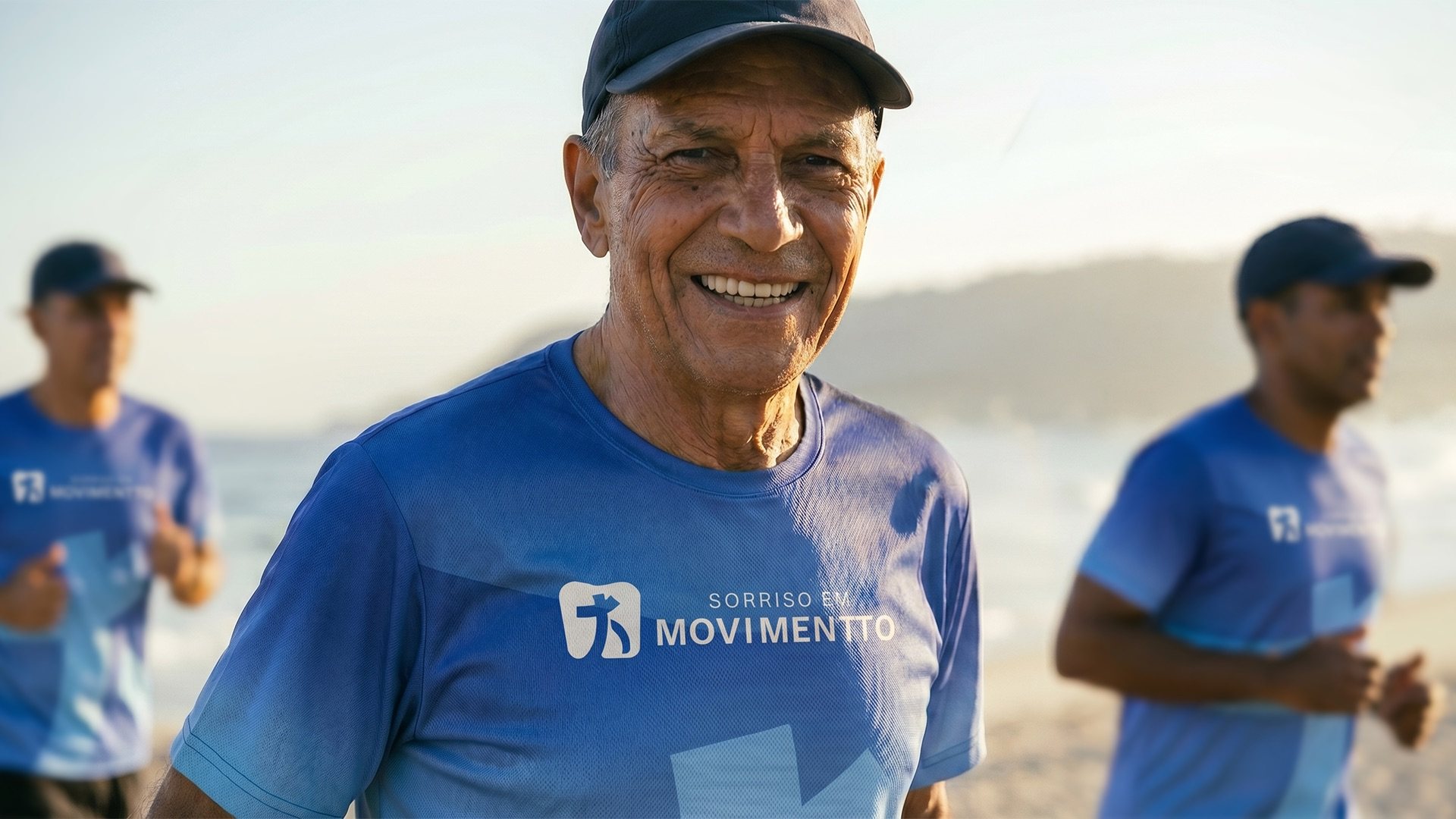 Participante sorrindo durante uma corrida do Sorriso em Movimentto